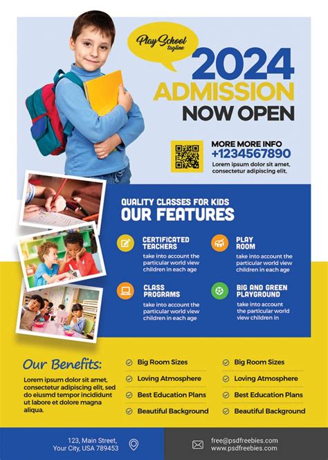 School Admission Open Ad Flyer Psd School Advertising Admissions
