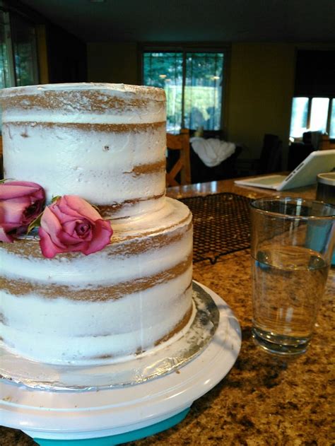 Simple Naked Cake With Meringue Buttercream