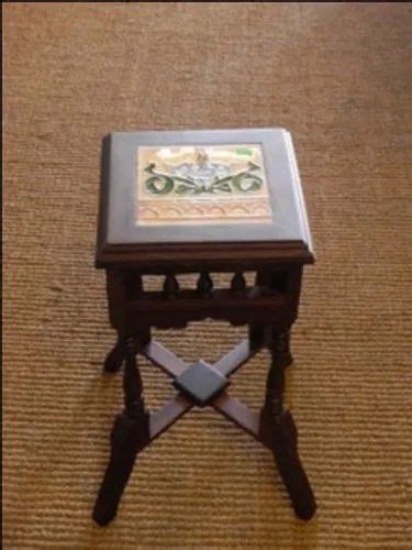 Rosewood Bottom And Tile Top Brown Cm Square Tile Wooden Stool For