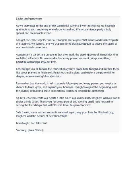 Acquaintance Party Message Pdf