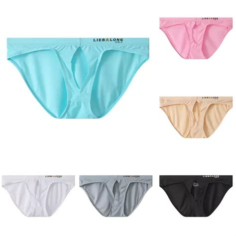 Slip Bikini Da Uomo Lingerie Ghiaccio Seta Tanga Perizoma Foro Anteriore Aperto Eur