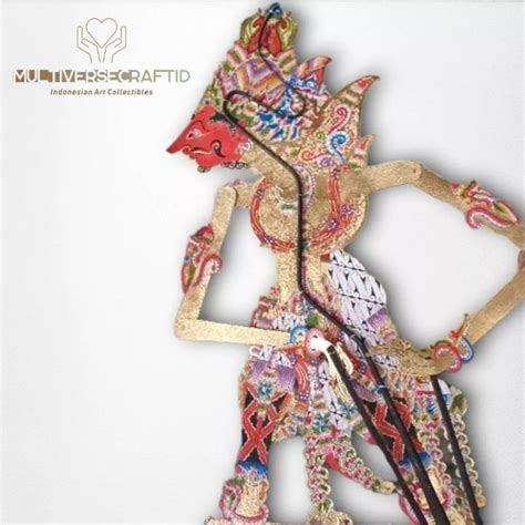 Wayang Kulit Sapi Asli Baladewa Bolodewo Emas Ukuran 55cm Standar