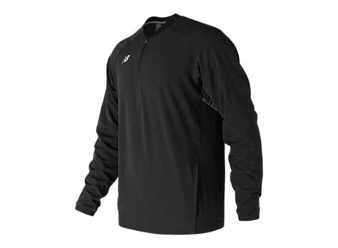 Nb Mens Long Sleeve Batting Jacket Team Black Tca Team