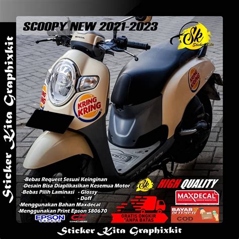 Jual 452 DECAL STICKER FULLBODY MOTOR SCOOPY NEW 2021 2023 SIMPEL POLOS