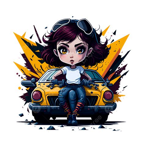 Beautiful Female Mechanic With Auto Repair Tools For T Shirt Design ...