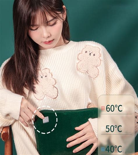 Waterless Graphene Hot Water Bag Rechargeable Hand Warmer Glove Version Geat Ink Green