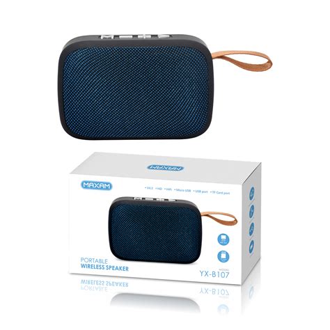 Yx B Blue W Bass Wireless Speaker Maxam