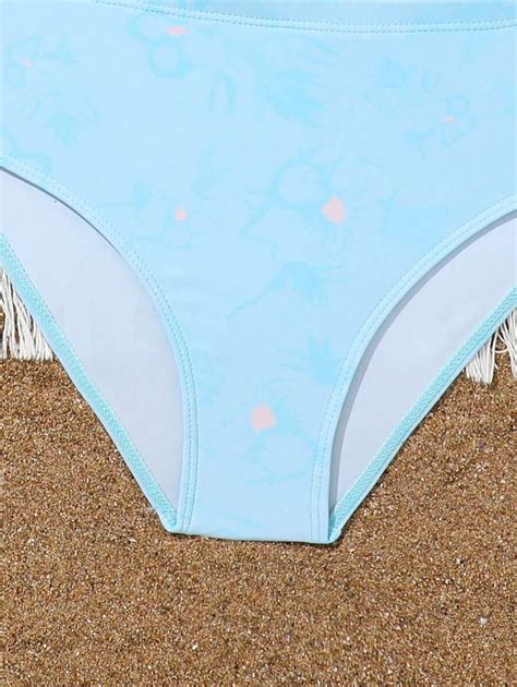 Tween Girls Pcs Bikini Set Colorblock Camisole Top Solid Color Triangle Bottoms Zip Up