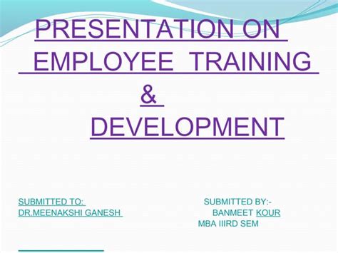 Employee training development 