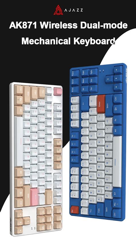Ajazz Ak G Wireless Gaming Mechanical Keyboard Keys Hot Swappable Bluetooth Pbt Keycaps