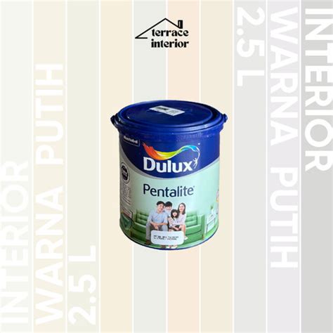 Jual Cat Tembok Dulux Interior Pentalite Warna Putih 2 5L Ultra Matt