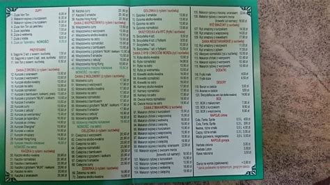 Menu at Song Huong restaurant, Police