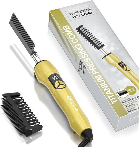 Amazon Electric Hot Comb Titanium Anti Scald Straightening Comb For Wigs Pressing Combs