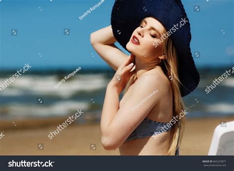 Summer Portrait Beautiful Girl Bikini On Stock Photo Shutterstock
