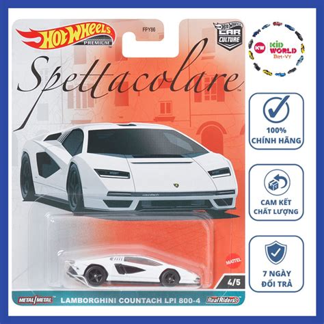 Xe mô hình Hot Wheels Premium Spettacolare Series Lamborghini Countach LPI 800 4 HKC40 bánh cao