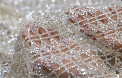 Beaded Nude Wedding Lace Fabric Embroidery Fabric Lace Etsy