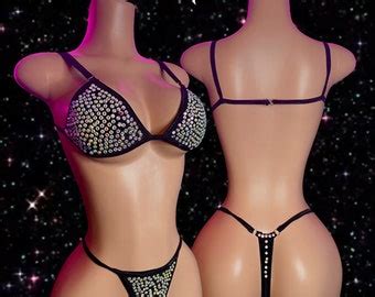 Exotic Dancewear LEATHER Two Piece Bikini Etsy