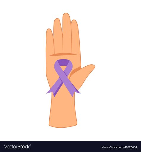 Rett Syndrome Ribbon On Hand Royalty Free Vector Image