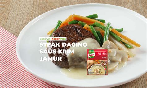 resep steak daging saus krim jamur enaknya nampol