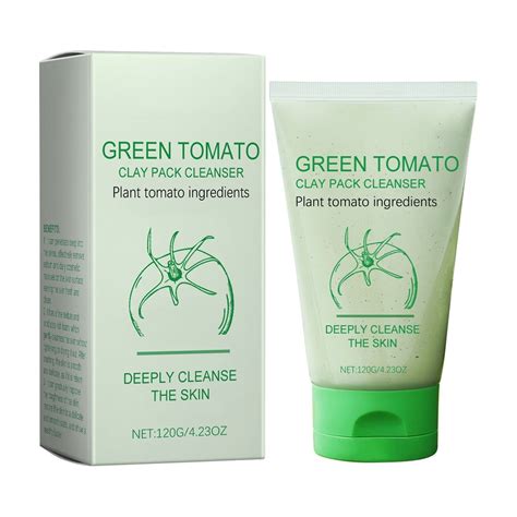 Facial Green Tomato Clay Pack Cleanser Natural Ingredients Deeply Cleanse The Skin Acne Skin