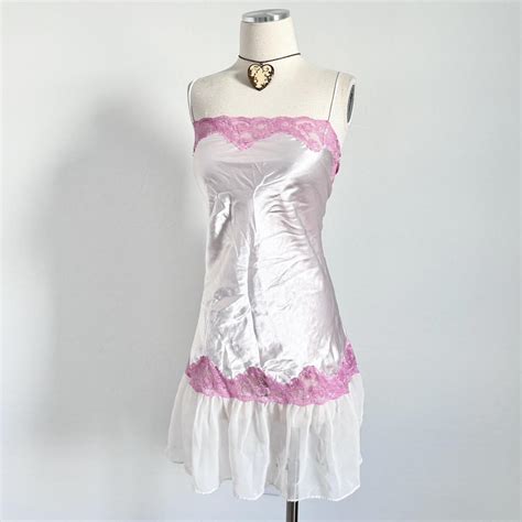 Vintage Lingerie Babydoll Pink Dress Details Depop