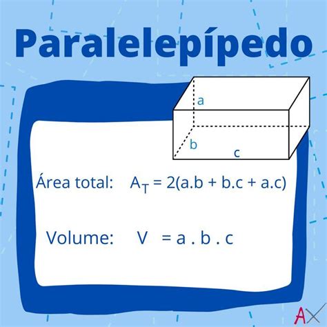 Como Escreve Paralelepípedo - Paralelepípedo - Fórmulas | Paralelepipedo geometria, Colegio naval ...