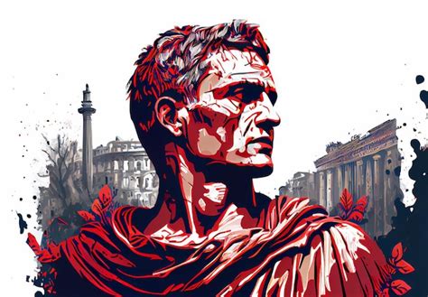 premium photo portrait  caesar   background  rome