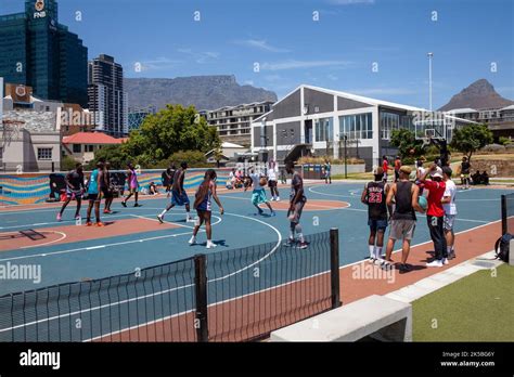 Cape Town Battery Park Basketball Court South Africa Stock Photo Alamy
