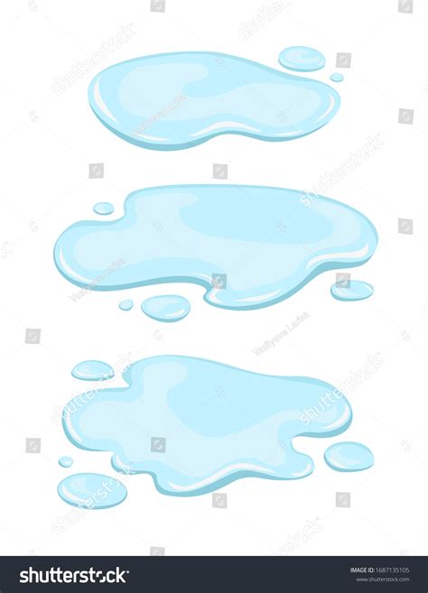 Water Puddle Set Liquid Vector Cartoon Stock Vector (Royalty Free ...