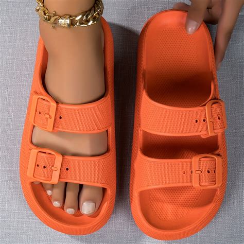 Eva House Slippers Women S Solid Color Open Toe Adjustable Temu Canada