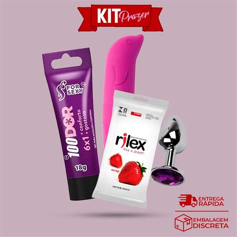 Kit Sexy Shop Prazer Para Casais Lubrificante Anal Vibrador Golfinho Plug Anal Camisinha
