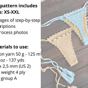 Crochet Thong Bikini Bottom Pattern Pdf File On English For Beginners Size Xs Xxl Etsy