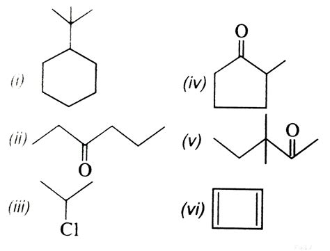 Write Bond Line Notation Formulae For I Tert Butylcyclohexane I