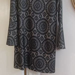 Tacera Dresses Tacera Black And Nude Print Dress Poshmark