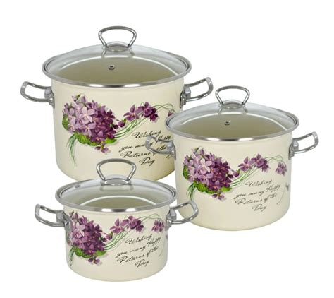 Набор i1500 "Виола" Idilia из 3ох емальованих кастрюль – фото, отзывы ...