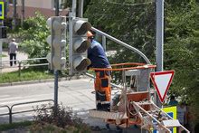 traffic lights maintenance  stock photo public domain pictures