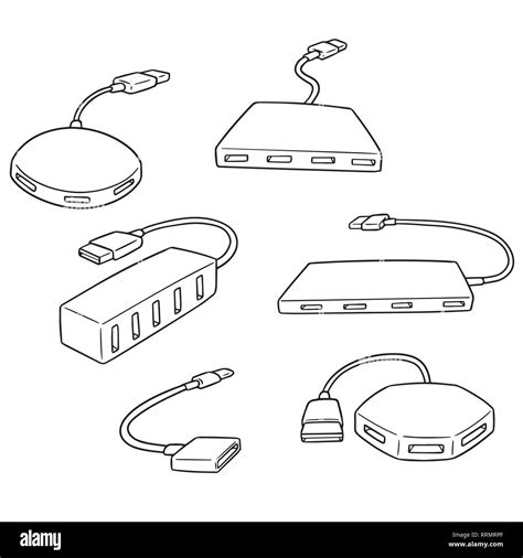 Vector Set Of Usb Hub Stock Vector Image And Art Alamy
