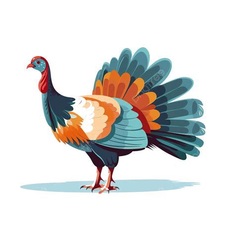 Flat Design Turkey Thanksgiving Vector Illustration Thanksgiving