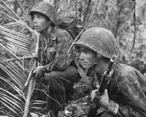 Men Of The 2nd Marine Raider Battalion Patrol The Dense Jungle
