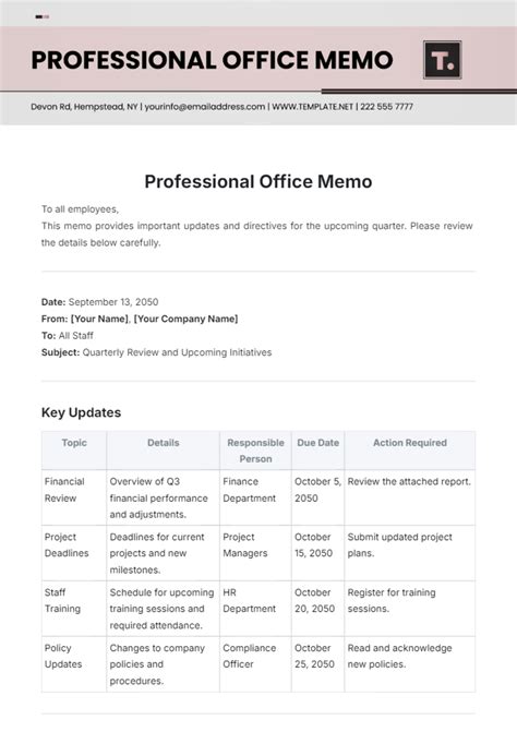 Free Office Memo Templates To Edit Online And Print