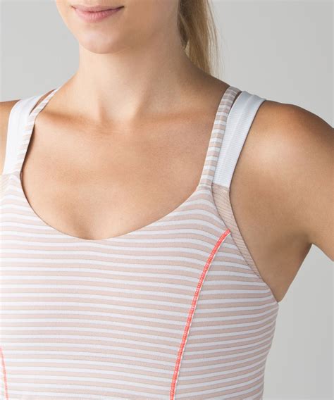 Lululemon Run For Gold Tank Silver Stripe White Naked White Lulu Fanatics