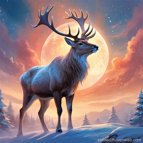 Santa Clauss Reindeer Stable Diffusion Online