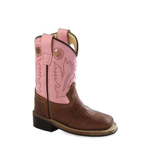 Jama Old West Toddler Girls Pink Cowgirl Boots Square Toe