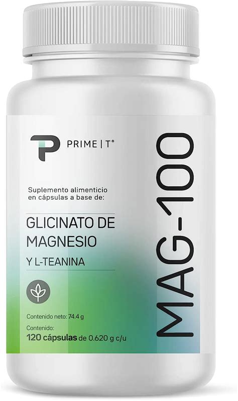 Glicinato De Magnesio 120 Cápsulas Con 100 Mg De Magnesium Glycinate De