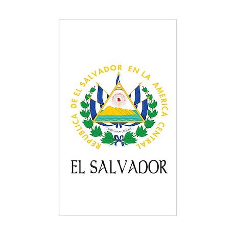 El Salvador Coat of Arms Rectangle Decal by fullmoonemp