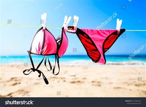 Summer Background Sea Beach Sexy Bikini Stock Photo 1017487942 Shutterstock