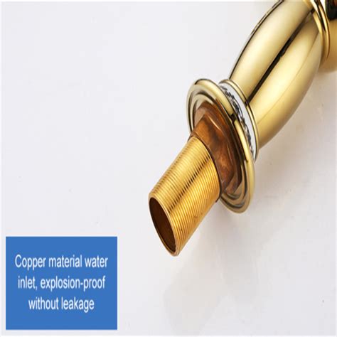 Bathroom Basin Faucet Gold Solid Brass Hot And Cold Mixer Kitchen Sink Tap Curved Mouth With