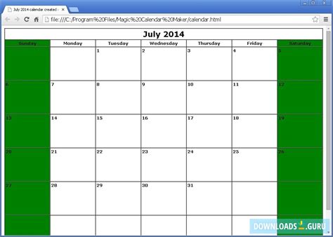 Calendar Creator For Windows Free Shel Lilian