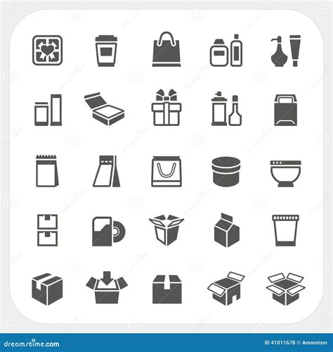 Packaging Icons Set Stock Vector Illustration Of Cardboard 41011678
