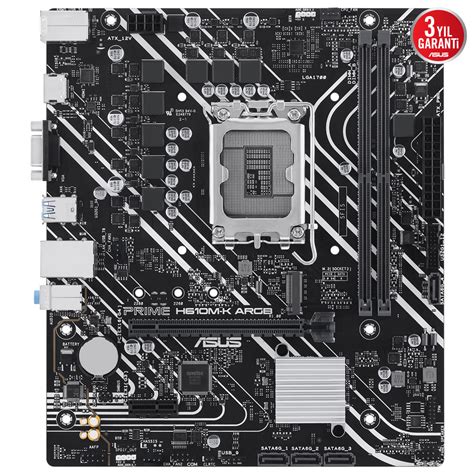 ASUS PRIME H610M-K ARGB H610 DDR5 Vga GLan mATX HD US32 M2 1700p ...